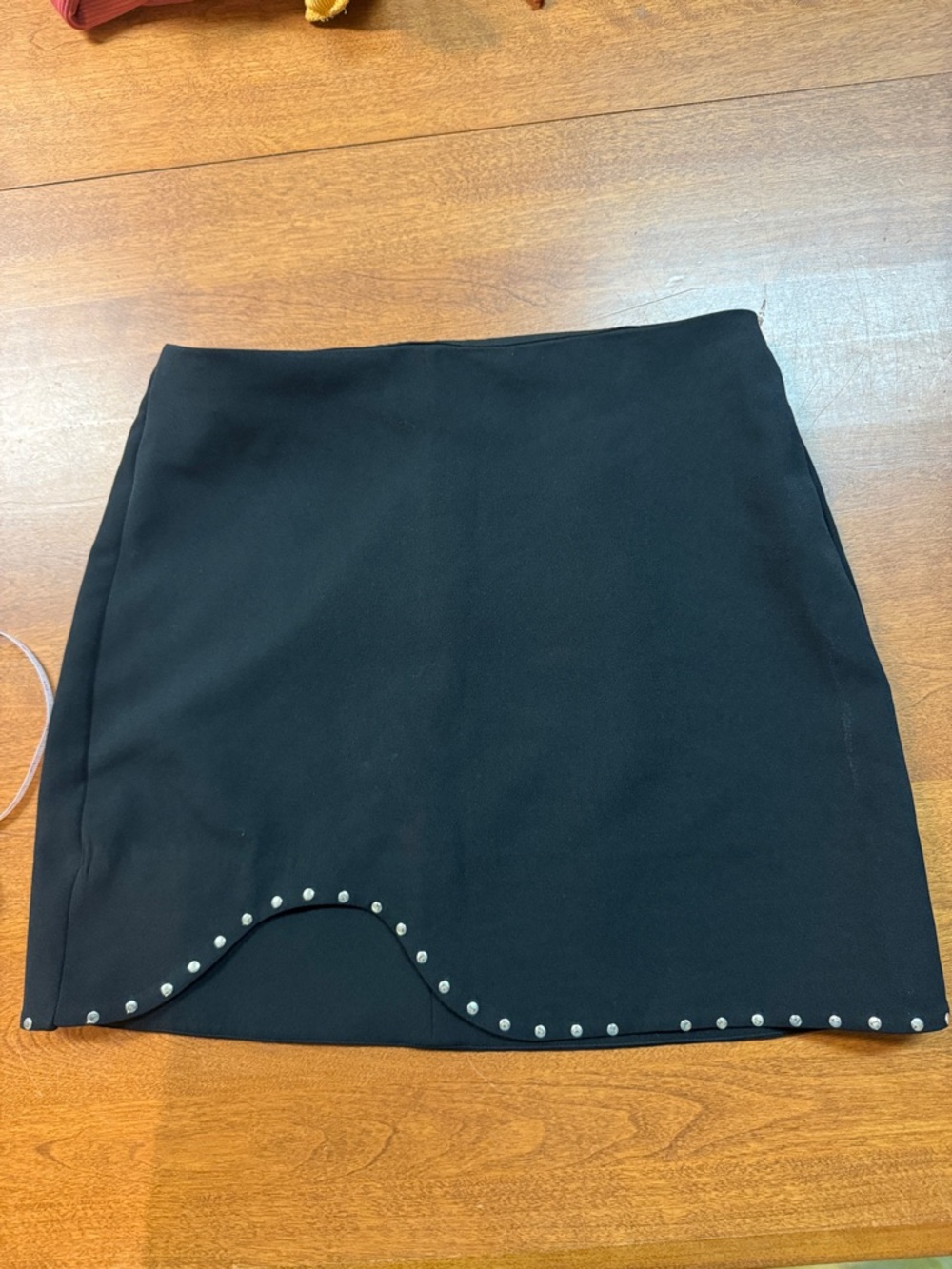 Zara Black Mini Skirt with Silver Stud Accents
